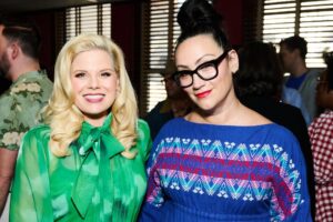 Megan Hilty Instagram - I’ve died and gone to Broadway heaven.  Thank you @sardisnyc for this tremendous honor and @officialbernadettepeters for your incredibly  generous words. I’m so grateful that my friends, family and DBH fam were there to share this major milestone moment with me! 
Photos: @jennyandersonphoto 
Hair & makeup: @brucewaynemua 
Styled by:  @jareddepriest 

@TeriJondresses @christianlouboutin