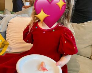 Melanie Lynskey Instagram - My daughter thought this was the most hilarious party ever. She’s more used to attending parties where the theme is ‘Bluey’ or ‘Unicorns’ or ‘Gabby’s Dollhouse’, not so much ‘Coach Scott’s Severed Leg’. We love you Steven, what a great actor, what a beautiful person 💖