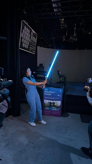 Michelle Khare Instagram - The world’s first infinite treadmill! @waltdisneyimagineering