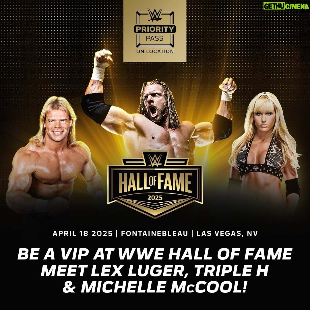 Michelle Leigh Calaway - 9.3K Likes - A Legendary Class. 🏆 A Legendary Meet & Greet. ✨
Get up close with @tripleh, @mimicalacool, and @genuinexluger at an exclusive WWE Hall of Fame Meet & Greet only with #OnLocation.
Secure your spot today ! Link in bio.