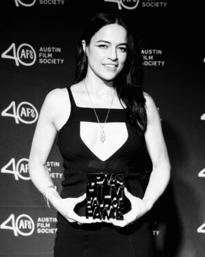 Michelle Rodriguez Instagram - Thank you Austin ! @austinfilm  it’s wild , Im so grateful always felt like such an outsider, only had a few boys throughout the years in the industry who get me with no judgement and we made art together Robert & Vin are for sure great catalysts to what I do Respect thank you and so much love to yall. Thank you Texas film hall of fame for feeling I’m worthy to be in such great company nothing but respect and love