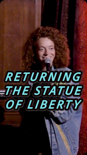 Michelle Wolf Instagram - Let’s just free the statue. Let her live in the wild. #statueofliberty #freedom #america #france #immigrants #tired #hungry #poor #michellewolf #comedy #standup #thoughtbox