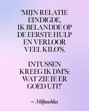 Miljuschka Witzenhausen Instagram - Ik heb heel bewust mijn mond gehouden over mijn relatiebreuk. Mijn privéleven is al vaak genoeg in de media verschenen. Maar als @bibibreijman me tijdens een interview voor het magazine vraagt hoe het écht met me gaat, kan ik niet anders dan eerlijk zijn. En ik zal dat hier vandaag ook zijn. Want zo’n relatiebreuk, gaat je niet in de koude kleren zitten. Ik kan nu zeggen, dat de afgelopen maanden echt heel zwaar zijn geweest. Letterlijk tot het omvallen aan toe. Die kilo’s die eraf gevlogen zijn én waar iedereen mij de hemel over in prijst. Die zijn er van pure ellende afgevlogen. Sterker nog toen mijn relatie eindigde, belandde ik op de eerste hulp. ⁠
⁠
Maar het gaat gelukkig weer stapje voor stapje een stukje beter met me. Ik ben weer gelukkiger en gezonder en dat is wat telt. En waar ik ook gelukkig van word, is zien hoeveel sterke vrouwen er om me heen zijn. En als er iemand nog een sterke vrouw is, dan is Bibi wel. Dat is me in het interview wel meer dan duidelijk geworden. Allebei zijn we al vanaf jong in de spotlights, allebei problemen met familie of geliefden die op straat liggen en allebei stapelgek op Azië. ⁠
⁠
In dit interview, doen we dus beide een goed boekje open en zijn we eerlijk over hoe hard het leven soms kan zijn. Meer van het interview lees je in de komende editie van mijn magazine. En voor nu vind ik het vooral heel belangrijk om te delen, dat we allemaal een beetje liever moeten zijn voor elkaar, want dat is toch wel de kern van het verhaal. Vraag aan je vriendinnen hoe het nu echt met ze gaat, gooi niet klakkeloos comments onder social media posts en verplaats je een beetje in een ander. Het leven is al zwaar genoeg mensen. 💕⁠
⁠
Wil je het hele interview lezen? Alleen in Miljuschka Magazine, te bestellen via shop.miljuschka.nl

Interview: @antoinnettescheulderman75
Styling: @brigittekramerstyling
Visagie: @mettinamakeup @marloesbovelander
Fotografie: Stef Nagel