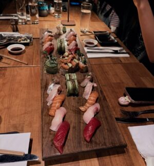 Miya Cech Instagram - how lucky to have friends who love you enough to struggle this much for the perfect birthday photos 😂. grateful to be surrounded by so much love, laughter and good food last night! also grateful for all of the opportunities, blessings and lessons the universe has afforded to me so far and ready to jump feet first into the journey ahead. 🍣🎂🥳🥞💚 #Level18😱