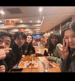 Miya Cech Instagram - how lucky to have friends who love you enough to struggle this much for the perfect birthday photos 😂. grateful to be surrounded by so much love, laughter and good food last night! also grateful for all of the opportunities, blessings and lessons the universe has afforded to me so far and ready to jump feet first into the journey ahead. 🍣🎂🥳🥞💚 #Level18😱
