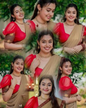 Mokksha Instagram - Isaithida ennai thedi varanum varanum 🦋🦋
@mokksha_official 
Click- @vj_weddings_ 
Costume- @chakitha_designs 
@janaki_remya 
Thanks - @mayakiranam_vishnumaya 🙏🙏
#trend #new #mokksha #mokksha_official_fans_club #karma #saree #