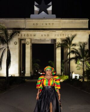 Mzbel Instagram - God bless our homeland Ghana 🇬🇭 
Outfit @bukiefabrix 
Skincare @pinamangcosmetics 
Photo @clik_shot_it
Makeup @feby_aileen