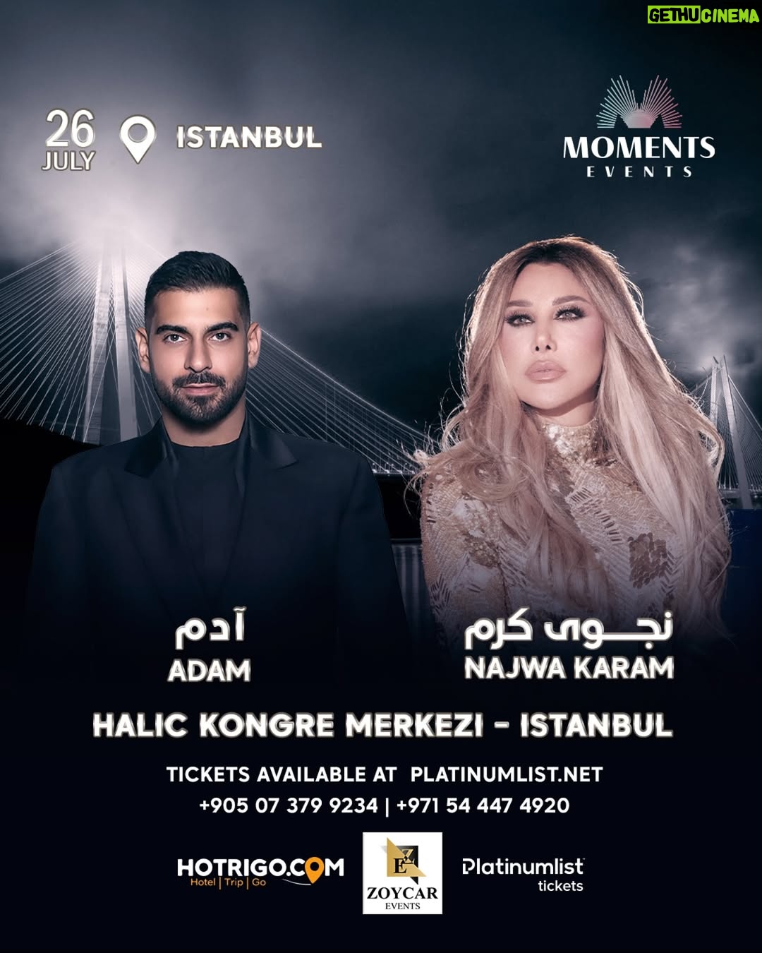 Najwa Karam - 3 Likes - شمس الأغنية اللبنانية والعربية نجوى كرم، والنجم آدم، يحييان حفلاً استثنائياً في قلب إسطنبول – تركيا، بتاريخ 26 يوليو.
ليلة من العمر بانتظاركم ✨
🎟️ تباع التذاكر عبر موقع platinumlist.net