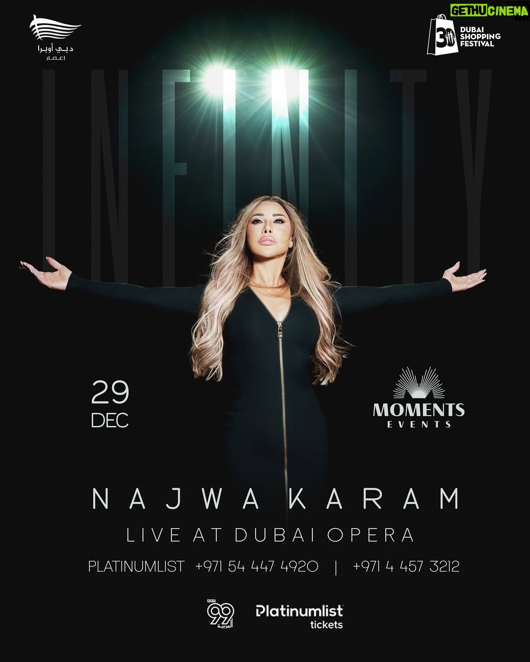 Najwa Karam - 5K Likes - شمس الأغنية اللبنانية والعربية #نجوى_كرم
تشرق على مسرح #دبي_أوبرا في لقاء استثنائي مع جمهورها
يوم 29 ديسمبر كونوا على الموعد لليلة من الفرح والإبداع والموسيقى الخالدة!
احجزوا تذاكركم الآن عبر
Platinumlist
#MomentsEvents #NajwaKaram #Dubai #Uae
