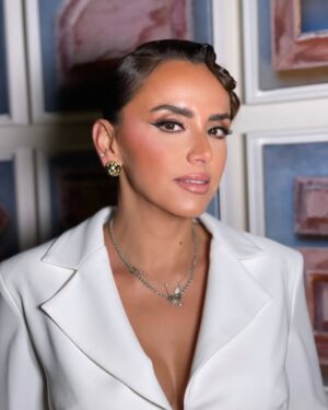 Ola Roshdy Instagram - The beautiful @ola.roshdy 🤍 
@redseafilm 
Sponsored by @salon_mermaid
Stylist: @angie_neklawy 
Tailleur: @miojofficial
Earings: @vintagelanejewelry