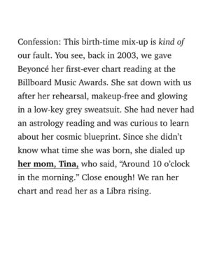 Ophira Edut Instagram - ✅ Beyoncé's Big 3 is now : Virgo ♍️ Sun ☀️   Scorpio ♏️ Moon 🌙   ARIES ♈️ RISING 📈! Read the full post at the link in bio on @elleusa