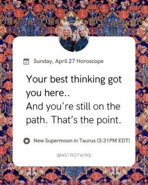 Ophira Edut Instagram - New Moon in Taurus (3:31PM; 7º47’; Supermoon)⁠
Practical magic is in the air—no wand needed! Thanks to a potent supermoon in Taurus, you'll easily strike a balance between the sensual and the sensible. If life has felt unstable, this is your opportunity to reground yourself. Start by simplifying: Break down complex plans back to basics, draft blueprints, and streamline systems. To make sure all new developments are welcome, minimize uncertainties in crucial areas like time, money, and relationships. Taurus encourages a slow, steady approach to achieving your goals without sacrificing beauty or quality. Embrace eco-friendly and upcycled choices, supporting brands that respect our planet. Keeping a level head may take a little effort today, since the new moon gets caught in a three-way tug-of-war (a T-square) with stormy Pluto in Aquarius and feisty Mars in Leo. As you map out your trajectory, don’t get caught up in the “compare and despair” trap with the cool kids. The only approval ratings that matter today are your own.⁠
⁠
💫 Read the article at the link in bio 🔗⬇️