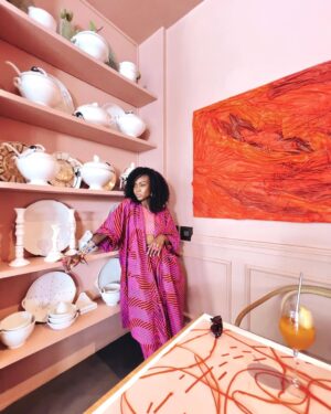 Patricia Kihoro Instagram - In a flock of pigeons, be a flamingo.🦩 
I’m not really a pink girlie but pink, is a me! 
Fun fact, did you know @pinkpantheress was born in Kenya, and has a Kenyan mom? #PlayKeMusic 😉

I really didn’t plan to match the restaurant, but serendipity did its thing. If you’re ever in Capetown, make a stop for brunch at @hemelhuijs. It’s such a quaint little space and the food lives up to the decor. I gobbled it down as soon as it was served and I have ZERO pictures of the food to prove it. 

Kimono set - @the_nuralains.
Earrings - @apargadek, a gift from my sweet @mayonde.
Thick pink resin rings - @monkk_jewellery.
Pink brass   cow horn ring - @kipatounbranded.
Beaded cuff - @maridadistatement.
Hair - All mine yaani Kinky curly clip ins from @spritzhairstudio that belong to me. 😅

Sad I didn’t get to buy any items from here but grateful for the vibes @thobi_rose and @visitsouthafrica.africa.

#VisitSouthAfrica #SweetEscapes #CapeTown #MadeInKenya #travelafrique