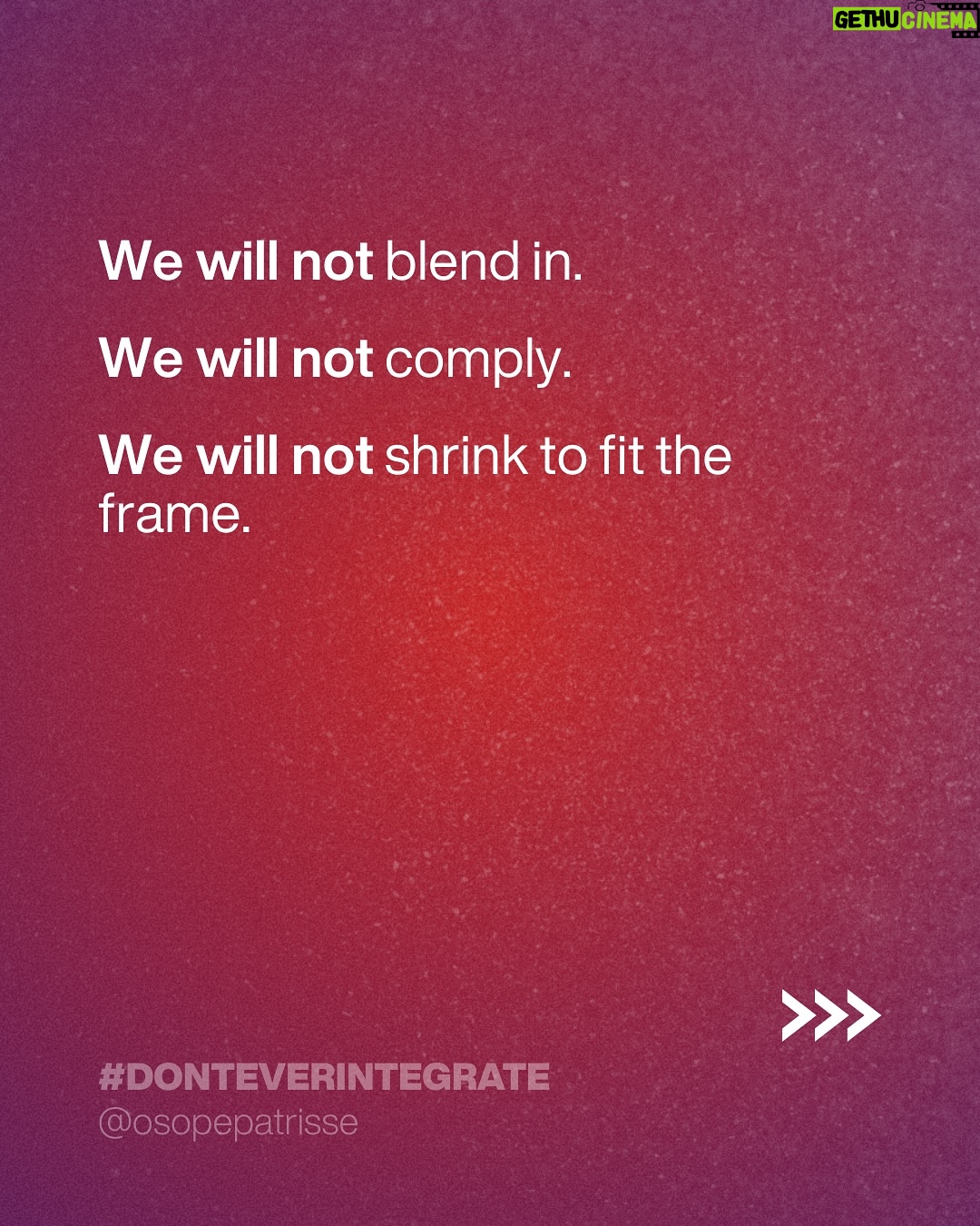 Patrisse Cullors - 1.5K Likes - It’s easy to forget. What we are made of. In these times. It’s easy to forget who we are. In these times all I can find are affirmations of what is true. And what is not.
Declaration. “Let them keep their systems. We are building worlds.’
#DontEverIntegrate