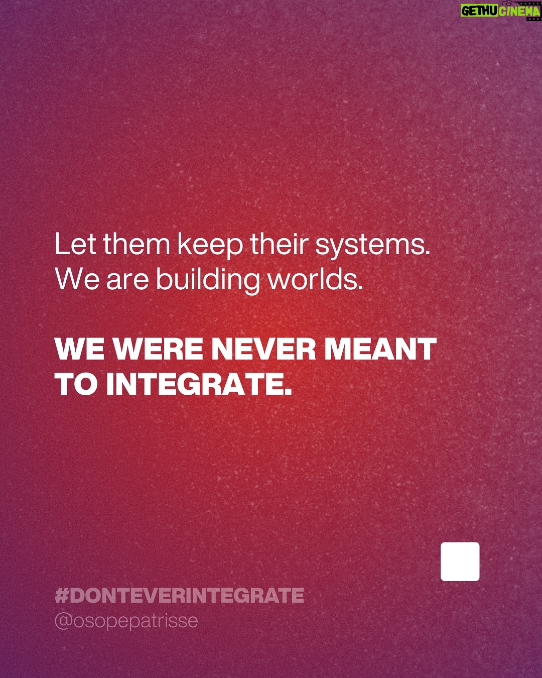 Patrisse Cullors - 1.5K Likes - It’s easy to forget. What we are made of. In these times. It’s easy to forget who we are. In these times all I can find are affirmations of what is true. And what is not.
Declaration. “Let them keep their systems. We are building worlds.’
#DontEverIntegrate