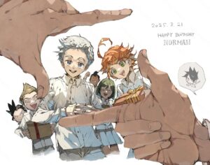 Posuka Demizu Instagram - The Promised Neverland Art
Norman, happy birthday