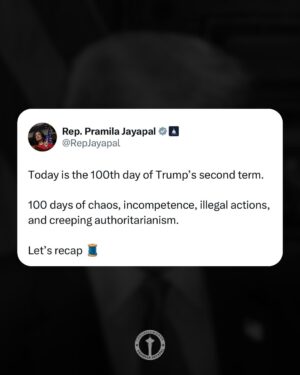 Pramila Jayapal Instagram - Trump’s first 100 days have been a nightmare. We can and must do better.