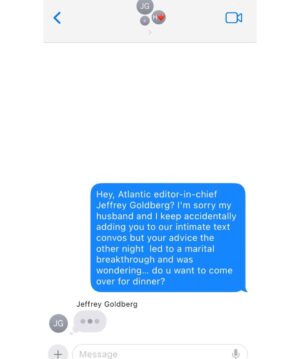 Rachel Bloom Instagram - TFW you’re text fighting with hubby and accidentally add Atlantic editor-in-chief Jeffrey Goldberg again so then you text him back but he leaves you hanging with dots and then while you’re navigating your new throuple with Atlantic editor-in-chief Jeffrey Goldberg you accidentally add US National Security Advisor Mike Waltz so then you’re texting with Mike Waltz as to how to sensitively break it off with Atlantic editor-in-chief Jeffrey Goldberg but Mike accidentally ADDS Atlantic editor-in-chief Jeffrey Goldberg!!! 🤦‍♀️
