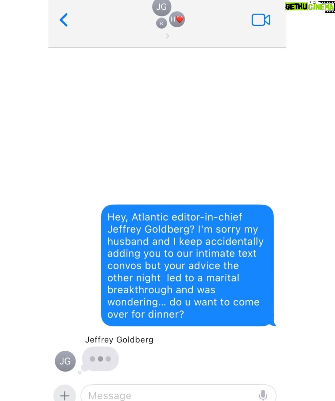 Rachel Bloom - 13.6K Likes - TFW you’re text fighting with hubby and accidentally add Atlantic editor-in-chief Jeffrey Goldberg again so then you text him back but he leaves you hanging with dots and then while you’re navigating your new throuple with Atlantic editor-in-chief Jeffrey Goldberg you accidentally add US National Security Advisor Mike Waltz so then you’re texting with Mike Waltz as to how to sensitively break it off with Atlantic editor-in-chief Jeffrey Goldberg but Mike accidentally ADDS Atlantic editor-in-chief Jeffrey Goldberg!!! 🤦♀️