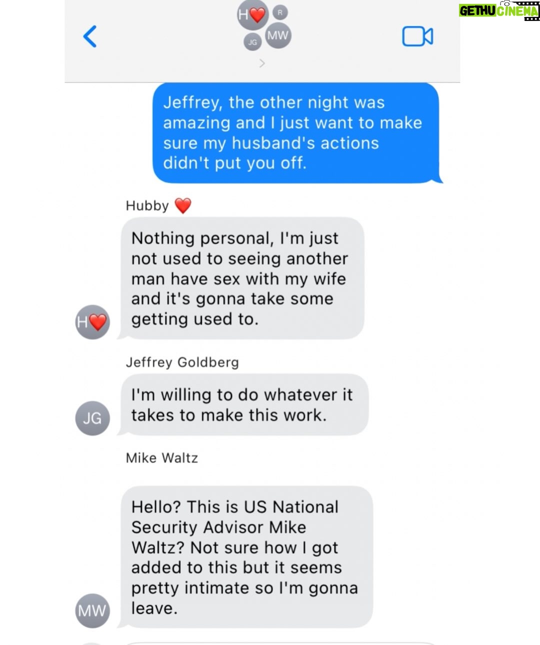 Rachel Bloom - 13.6K Likes - TFW you’re text fighting with hubby and accidentally add Atlantic editor-in-chief Jeffrey Goldberg again so then you text him back but he leaves you hanging with dots and then while you’re navigating your new throuple with Atlantic editor-in-chief Jeffrey Goldberg you accidentally add US National Security Advisor Mike Waltz so then you’re texting with Mike Waltz as to how to sensitively break it off with Atlantic editor-in-chief Jeffrey Goldberg but Mike accidentally ADDS Atlantic editor-in-chief Jeffrey Goldberg!!! 🤦♀️