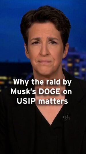 Rachel Maddow Instagram - You may not care about the ins and outs of the U.S. Institute of Peace. But what Elon Musk and DOGE are doing here is not about the outcomes they are seeking. What they are doing here is all about the power they are trying to exert. They are showing you what they think they have the power to do to you.

Watch clips of The Rachel Maddow Show on YouTube at MSNBC.com/Rachel