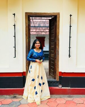 Raksha Raj Instagram - 💙✨
.
👗: @hom_meboutique 
.
.
.
#vishu2025 #vishu #traditional #temple