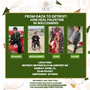 Rashida Tlaib Instagram - We all have been watching Palestinian babies and children being killed in masses. It has forever changed my view of the world and elected officials who say and do nothing to stop it. 

Today, our beautiful loving community had a chance to welcome four children from Gaza who are here to get the care they deserve. To be able to apologize to them for our country’s role and to hug their bodies. Even without legs and arms, their hugs were full of hope and strength. 

Please support @heal.palestine work. 

Thank you to all who showed up at the airport to welcome them. 

I made sure each of them got Detroit VS Everybody gear as they enter this journey of healing.