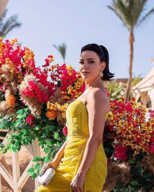 Riham Abdel Ghafour Instagram - Everything that is meant for you will find you.
Stylist @saeedramzi 
Dress @temraza 
Make up @farag_dahy82 
Hair dresser @mahmoud_hair_stylist