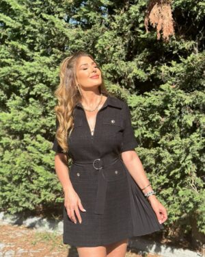 Rita Harb Instagram - ☺️🖤

#ritaharb #RH #ريتا_حرب

Dress @sandroparis 
Heels @dolcegabbana 
Jewelry @mj7jewellery 
Stylist @busekochan 
Make up @iremkilicli