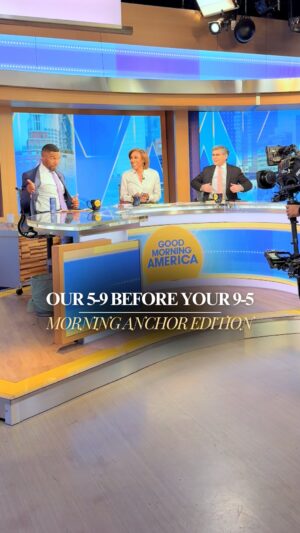 Robin Roberts Instagram - Ever wondered what our mornings look like behind the scenes? 👀 

Welcome to our 5-9 before your 9-5 ☀️

#5to9 #5to9before9to5 #vlog #morningroutine #dayinthelife #bts #television