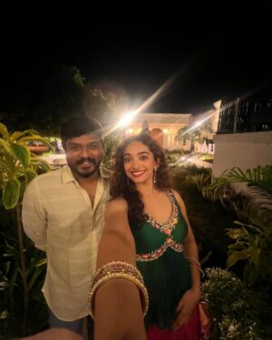 Saanve Megghana Instagram - Innumerable conversations, late night narrations, jokes and giggles 24*7, mixing Telugu Tamil English and too many learnings. It’s beautiful to work with brilliant actor like you. I feel incredibly fortunate to have found not just a great co-actor, but a wonderful friend in you. Lot of love and respect!!

Here’s to Naveen and Vennila! ♥️