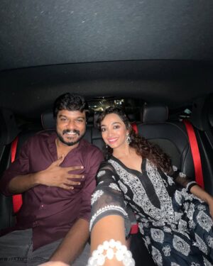 Saanve Megghana Instagram - Innumerable conversations, late night narrations, jokes and giggles 24*7, mixing Telugu Tamil English and too many learnings. It’s beautiful to work with brilliant actor like you. I feel incredibly fortunate to have found not just a great co-actor, but a wonderful friend in you. Lot of love and respect!!

Here’s to Naveen and Vennila! ♥️