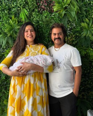 Sangeetha V Instagram - Happy Tamil new year frds ❤️❤️celebrating our first function with our princess 👸👸