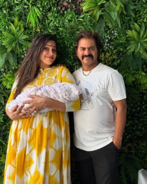 Sangeetha V Instagram - Happy Tamil new year frds ❤️❤️celebrating our first function with our princess 👸👸