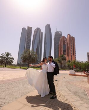 Sara Abi Kanaan Instagram - A month ago … in Abu Dhabi, the emirate that witnessed our “yes” 🥹🤍
07/05/2024 
A heartfelt thank you to our awesome friends at @easyweddingdubai for meticulously handling every detail, from the paperwork to standing by us during the ceremony (Florian,liz,ksenia,vineeta) and to @hhmansoor @adjd_official and @munaalraeesi for the warm welcome 🤍
•
تزوجنا من شهر بأبو ظبي وكان احلى شي عملنا … للمراسم نقينا اللغة العربية من بين ٨ لغات … 🙏🏻🤍
شكراً 
@easyweddingdubai 
لإهتمامكن بكل تفصيل لوقفتكن حدنا نهار العرس وشكر كبير للشيخ منصور بن زايد آل نهيان ،للسيدة منى الرئيسي ولدائرة القضاء في ابو ظبي على الإستقبال والمعاملة الكريمة 
والحلوة 🤍

•

Wedding services and planning @easyweddingdubai @easywedding.me 
Photographer @mayawakim_photography 
Styled by @sarah.keyrouz 
Dress @esposagroup @esposaprive 
Suit @maison.eliomoussallem 
Bouquet, headpiece and gloves @bbloomed.lb 
Media and PR @yasminesharawneh 
Photoshoot location @mo_emiratespalace