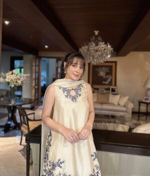 Shazia Naz Instagram - Farshi shalwar has more drama than my relatives on Eid 😂

Dressed in regal, traditional and just the right amount of ‘extra’  @ansabjahangirstudio 

Mua @sanabutt54 

.
.
.
.

#shazianazkhan #farshishalwar #eidulfitr2025 #eidglam #eidlook #easternwear #festivewear