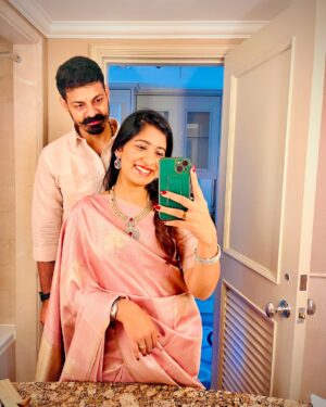 Shrinidhi Padmanaban Instagram - Through thick and thin, all the fights and smiles in between. 4 years of marriage and still can’t imagine life without you. To my favourite person to argue with 🥂🫂 🧿

•Let’s promise to drive each other crazy
•Let’s achieve one goal after the other 
•Let’s stay fit and cute 

Ps. I love you 🫂🩷🧿