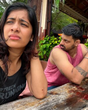 Shrinidhi Padmanaban Instagram - Through thick and thin, all the fights and smiles in between. 4 years of marriage and still can’t imagine life without you. To my favourite person to argue with 🥂🫂 🧿

•Let’s promise to drive each other crazy
•Let’s achieve one goal after the other 
•Let’s stay fit and cute 

Ps. I love you 🫂🩷🧿