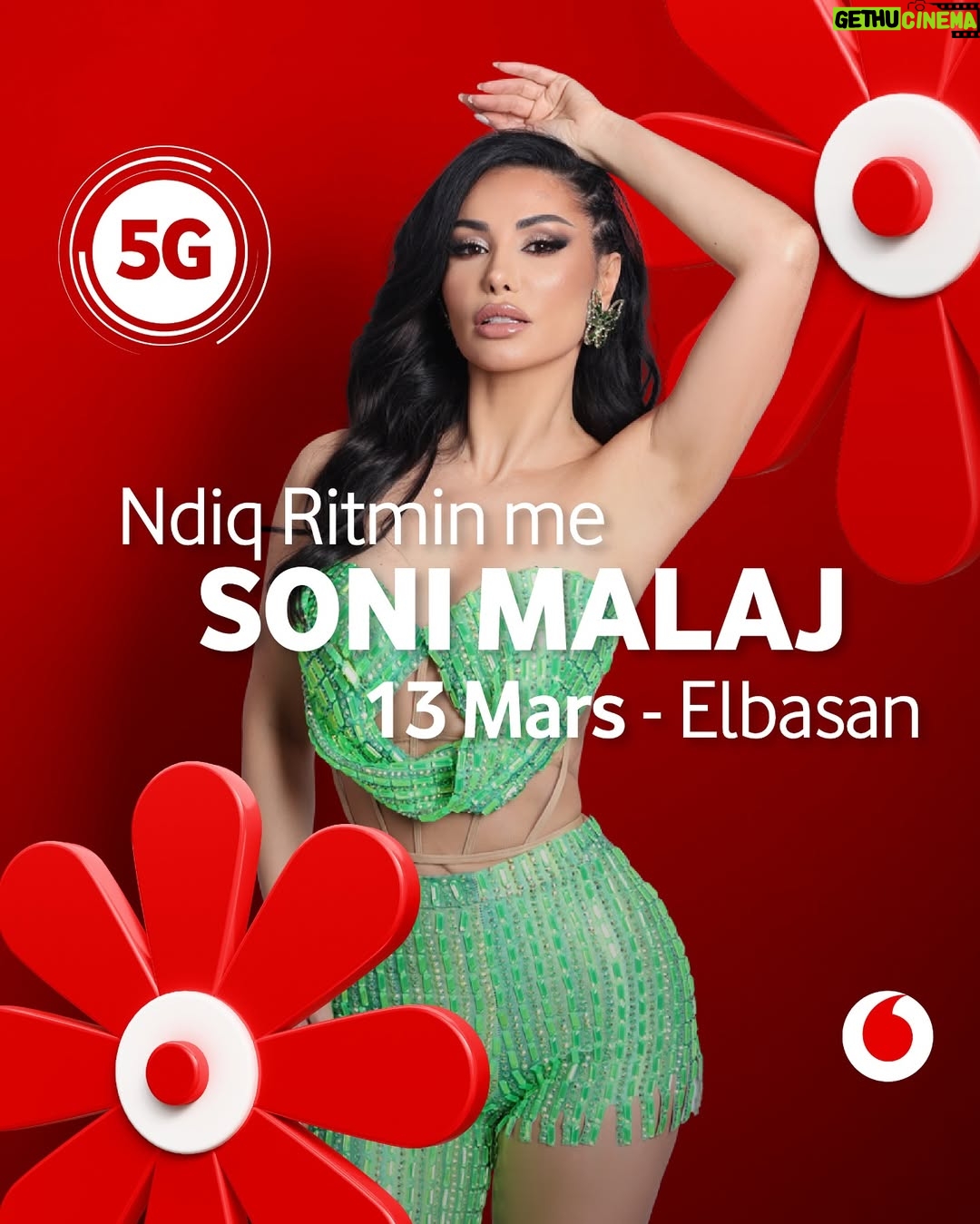 Soni Malaj - 551 Likes - “🎉🎶 Gati për një natë të paharrueshme me @soni_malaj në Elbasan për Ditën e Verës? 🌞🔥 Bashkohu me ne dhe bëhu pjesë e festës më të madhe të vitit!
#DitaeVerës #Vodafone5G