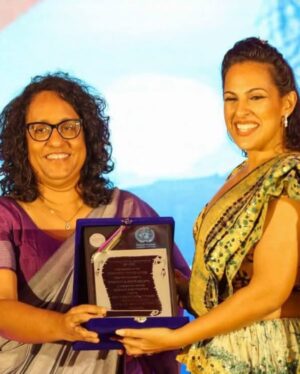 Stephanie Siriwardhana Instagram - I’m so deeply humbled and grateful to receive this Award from the United Nations Association of Sri Lanka, presented by the Honourable Prime Minister Harini Amarasuriya, this International Women’s Day 2025❤️

I’ve been reflecting on what this truly means — and more than anything, it’s a reminder of how important it is to believe in ourselves, to love ourselves fully, and to spread that love by standing for others with dignity and purpose. 

Because real empowerment isn’t just about personal success — it’s about creating spaces where we support one another to rise together. Where we celebrate each other’s light without ever dimming our own. Where we choose to lift, to protect, and to remind every woman that she is seen, she is valued, and she is worthy. 

It felt truly amazing to receive this award beside my best friend, my sister, and absolute powerhouse @umariaofficial and 13 other incredible women who have dedicated their time, their hearts, and their voices to shaping this society. It was truly humbling and was one of those moments that really grounds you. It reminds you why we do what we do.

Women supporting women — with love, with dignity, and with purpose — that is where true transformation begins.

And yet, there is still so much more work to do. To build a world — and a society — where every woman feels safe in her own skin, where every girl grows up knowing she is more than enough, and where our communities stand strong as safe spaces, free from all forms of abuse, fear, or discrimination.

Thank you, from the bottom of my heart, to every woman who stands for more. I see you. I celebrate you. And together, we rise. 🙏🏽🥰❤️💫

#iwd #womensupportingwomen