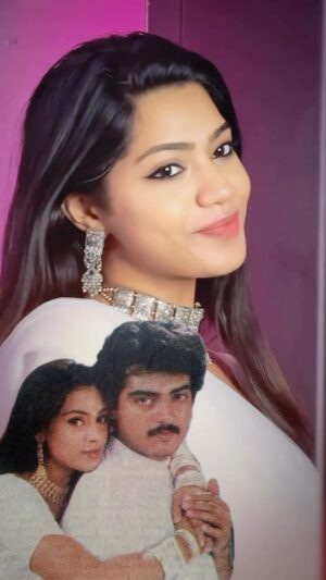 SubhaLakshmi R Instagram - 🫣❤️‍🔥Selaila Veedu Kattava🤍✨

#ajith#simran#songs#tamil#vintage#look#lovesong#melody#selailaveedukattava#thala#vibes#explorepage#instagood#instalike#fyp#subinairr#mallugram @subi_nairr