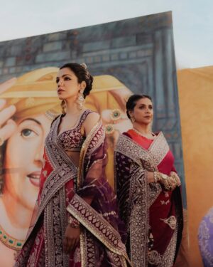 Supriya Pilgaonkar Instagram - @supriyapilgaonkar & @shriya.pilgaonkar ~ playing the muses of Maharashtra in Juloos.

A sunset is nature’s most effortless masterpiece—colors melting into one another, painting the sky like an artist’s final stroke. And what is fashion, if not an extension of this artistry? Featured here is our Saroj lehenga & Sari draped in the hues of dusk, capture the poetry of a setting sun—An ombré of saffron, blush, and deep amber embroidered in the finest of Zardosi and doriya hand embroidered on pure raw silk. 
 

𝐔 𝐍 𝐕 𝐄 𝐈 𝐋 𝐈 𝐍 𝐆
𝐉𝐮𝐥𝐨𝐨𝐬 • जुलूस • جلوس

Story, concept & direction: @karantorani 
Image courtesy @vanshVirmani 
Styling, casting @jahnvibansal
Jewellery @shriparamanijewels
Assistant director @asmipradeep
Hair & Makeup @Bkccad @samanthakochharr
Set Design & execution @thea3project @ambitrix
Floral design partners @blacktulipflowers_india

#ToraniIndia #Juloos #GaneshChaturthi #CelebratingIndia