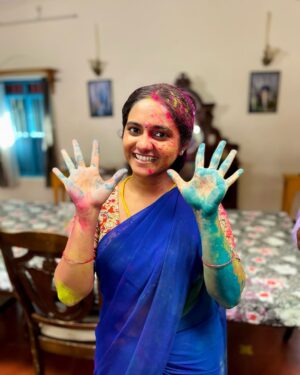 Swetha Vijay Instagram - “தமிழ்” Happy Annachi 💙🌈 #chinnamarumagal #vijaytv #vijaytvserial