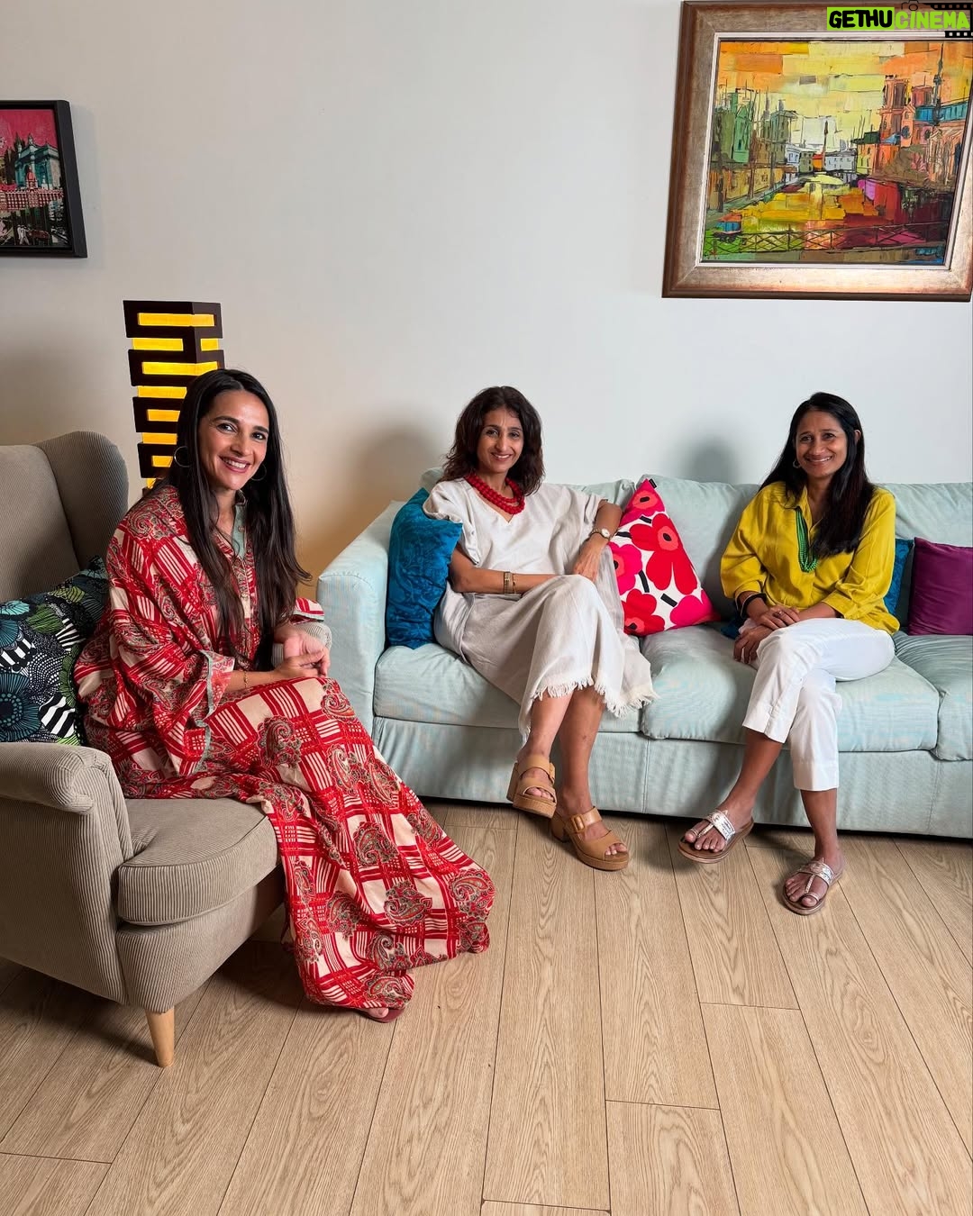 Tara Sharma - 543 Likes - A fun and exciting day of
shoot for our #thetarasharmashow @youtube channel link in bio and here is a little #bts …
1. A candid chat on #parenting #teens , the adventures and more, with as I often joke, the co producer of our kids and the show @roopaksaluja . We also spoke about #adolescense , the importance of #opencommunication and more. We are no experts and learning as we go along but as the show began as my diary as a new mum over about 15 years ago this feels like a natural chat to have on our channel & it’s one we constantly have at home.
2. BTS of the general hustle & bustle
3. Roopak on our barstool hot seat haaha seemed like an apt place to have this chat
4. With fab @moneishagandhi and @geeveekaay founders of @letsbuddyup an #inclusive #accessible #social #connection #network for people without and with disabilities . A moving chat about their experiences parenting #neurodiverse #kids and the power of #friendships and more.
5. #yogawithtara type #wellness #content tweaked for YT .. with a very special guest who sometimes joins in, our #doggie, Tia!
6. bts of the atmosphere
7. A little selfie video
8. A lil snippet
9. Roopak Reflecting
10. with a few from the super team
11. Watch this space!
12. #yoga with our cheerful wallpaper
All videos will be put on the channel soon. Do watch, subscribe, share and interact and we hope you like them and all the exciting stuff coming up on our platform to discuss topical issues in the #family space with a view to helping bring about #positivechange Hope it’s all a success touch wood😀❤️🧿.
For those of you who’ve been following my journey, you may know that for a while I’ve been working on getting our big sponsors, big platform and big guests for #tss Season 6, doing all my little things in between. It struck me that the little things are big things too. Joy is often in the lil things. No more waiting! Back in action doing what I love. Creating meaningful content, inspiring conversations & more. Self produced. PS brands interested in authentic collabs feel free to DM. As a realist it has to earn too right!
Have a super day all! Watch this space for when the episodes are out!
#staysafe