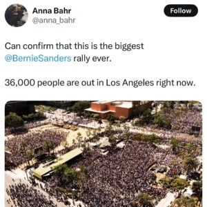 Taylor Lorenz Instagram - Scenes from @berniesanders @aoc’s 36,000 person Stop Oligarchy rally today in downtown LA