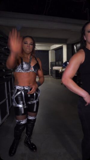 Theresa Serrano Instagram - They sleep on us. Don’t wake them up, we’re about to sneak out…..#WWE #wweraw #RealityCheck @zoeystarkwwe