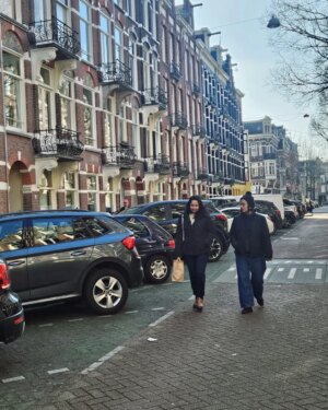 Tillotama Shome Instagram - This trip to Amsterdam was so weird and yet warm. 
I was so sick, that all I saw of it, was from a bed, looking out of the window for 6 days.
 On the 7th day I was able to walk and the sun came out to celebrate. Charu kept pace with my slow walk, let me talk to the flowers, had some good coffee, and played a deck building game called Slay the spire. 
We met after a decade, she nursed me back to health and time had not blunted the love in the slightest. So lucky to have such a friendship.
Happy Sunday to All.