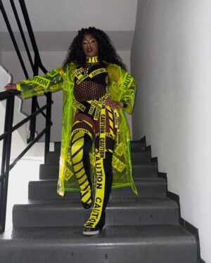 Trinity Fatu Instagram - Proceed with caution ⚠️ #smackdown #wwebologna 
Gear @usamaishtayofficial 
Hair @vixvixens @shamrockin77 
Coat @starrland