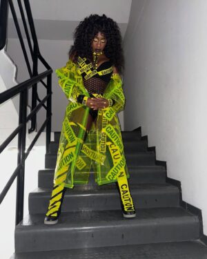 Trinity Fatu Instagram - Proceed with caution ⚠️ #smackdown #wwebologna 
Gear @usamaishtayofficial 
Hair @vixvixens @shamrockin77 
Coat @starrland