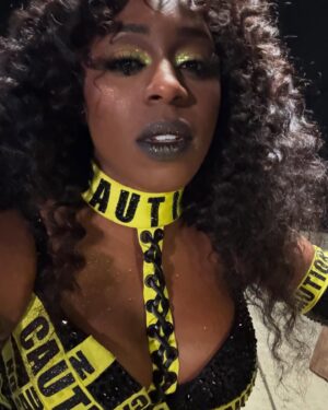 Trinity Fatu Instagram - Proceed with caution ⚠️ #smackdown #wwebologna 
Gear @usamaishtayofficial 
Hair @vixvixens @shamrockin77 
Coat @starrland